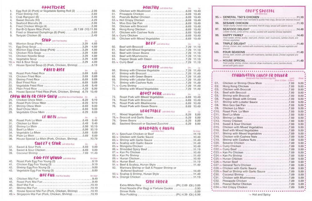 China Buffet Menu image 2